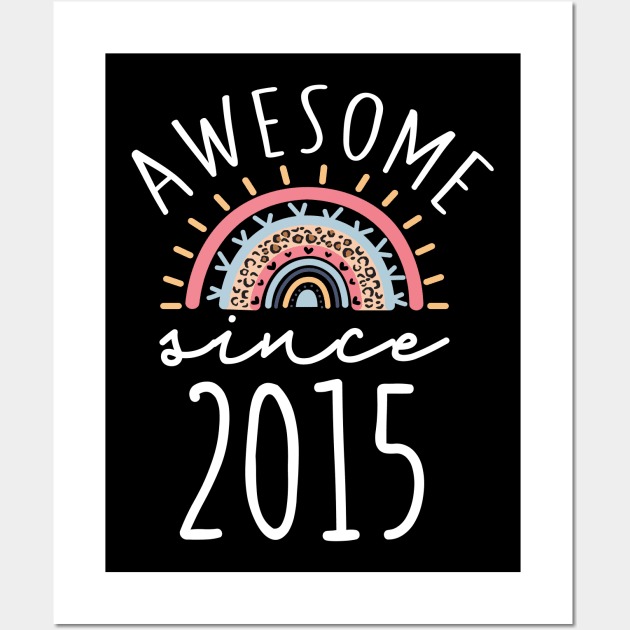 Awesome since 2015 born in 2015 Rainbow 7th Birthday Gift for Boys Girls Wall Art by BadDesignCo